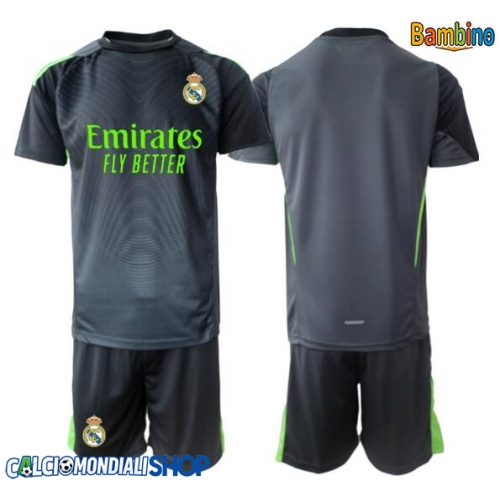 Maglie da calcio Real Madrid Portiere Terza Maglia Bambino 2025-26 Manica Corta + Pantaloni corti)